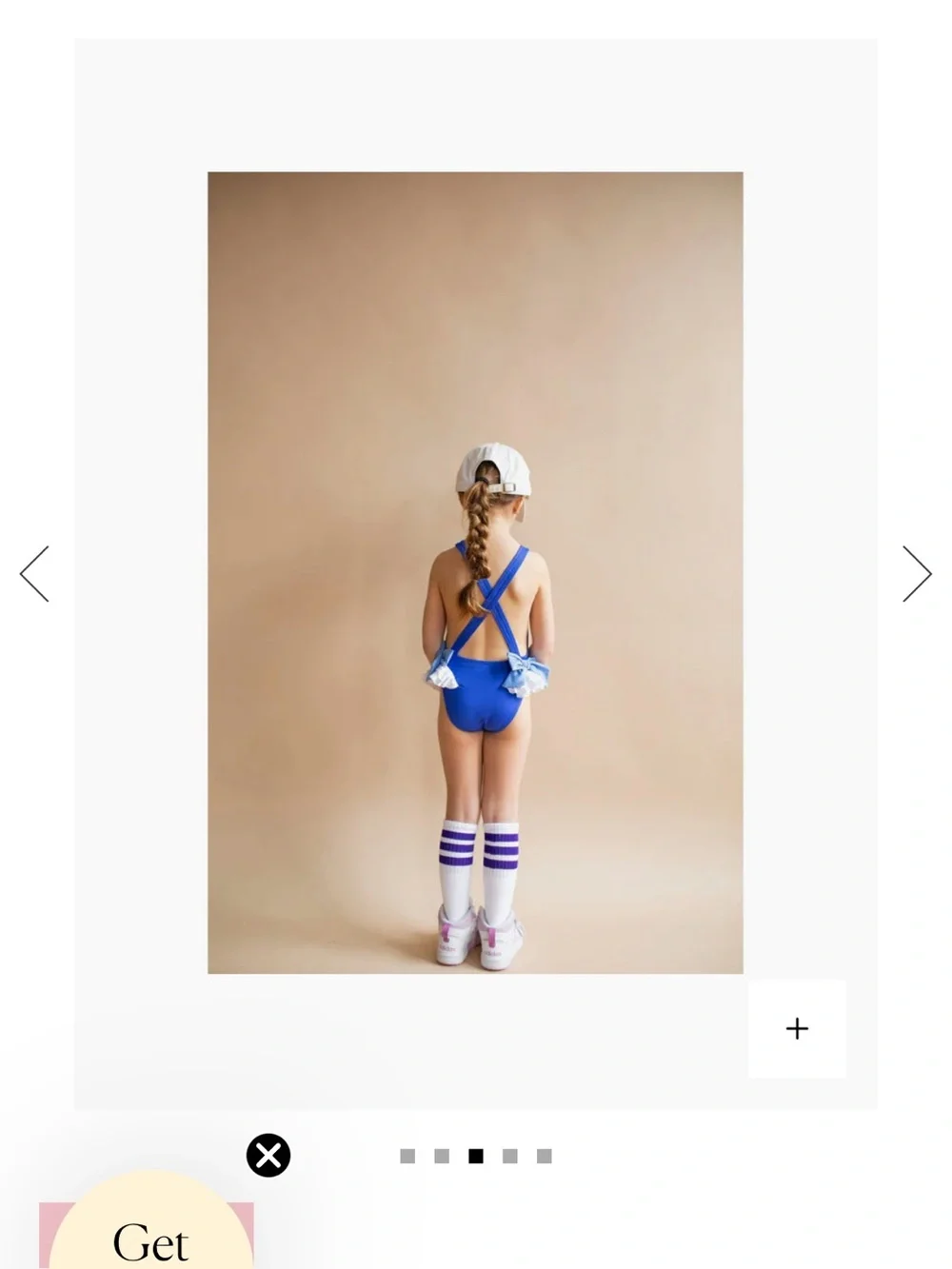 Carpe Summer Royal Blue One-Piece Swimsuit with Cream Ruffle & Light Blue Bow